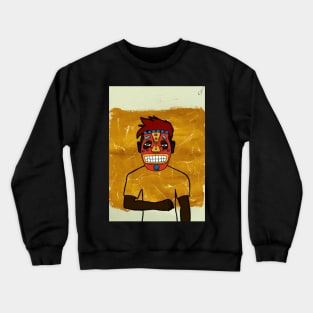 Beatles: Unique MaleMasked NFT with African Eyes, Green Skin, and a Dark Item in an Expressionist-themed Setting Crewneck Sweatshirt